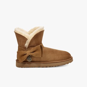 Ugg Suede Mini Bow Klassiska Stövlar Dam Bruna (156723PZH)